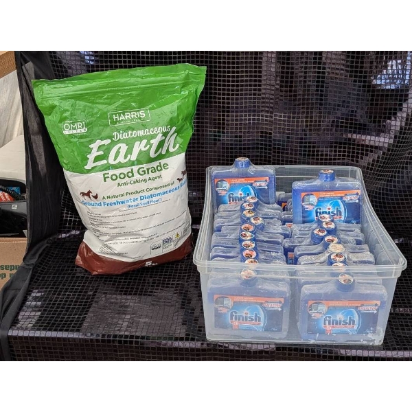 Harris Diatomaceous Earth (5 lbs) and Finish Dishwasher Cleaners