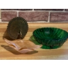 Image 1 : MCM Decor Lot Featuring Vintage Brass Peacock, Vintage Green Serving Dish and Vintage Art Deco Candy