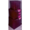 Image 2 : Black Metal Bar Stools with Purple Fabric Seats