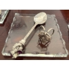 Image 4 : Flameless Pedastol Candle 13T w/ Decorative Crystal & Metal Trinkets 