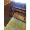 Image 2 : Brown Three Drawer Dresser with Metal Accents and Storage Compartments