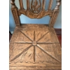 Image 5 : Pair of Victorian Hand Carved Oak Barley Twist Chair w/ Wooden Table, Metal Claws (24W, 24D, 29T)
