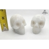 Image 2 : 2 hand-carved White Stone Crystal Skull Figurines.  2 IN T