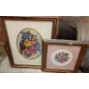 Image 1 : Framed Needlepoint of Flowers: 18 X 15 and 12 X 12