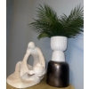 Image 1 : Austin Productions - Acoma Sculpture w/ Artificial House Plant In Pedestal Planter & More