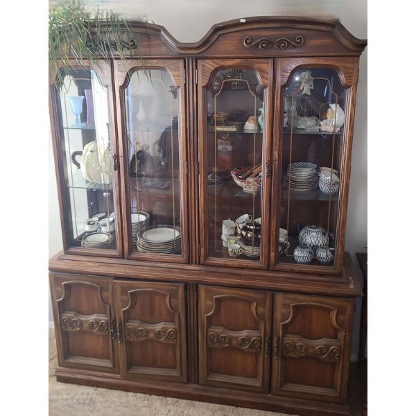 China Cabinet w/ Glass Doors and Bottom Storage 66 W, 18 D, 79 T