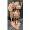 Image 7 : Carved Wood Ram Statue, Vintage Lithographed Toy Tank, and Decorative Storage Treasure Chest