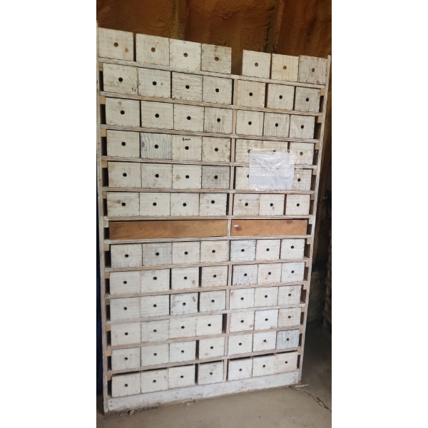Wooden Tool Drawers in Freestanding Unit 48 W, 17 D, 82 T 