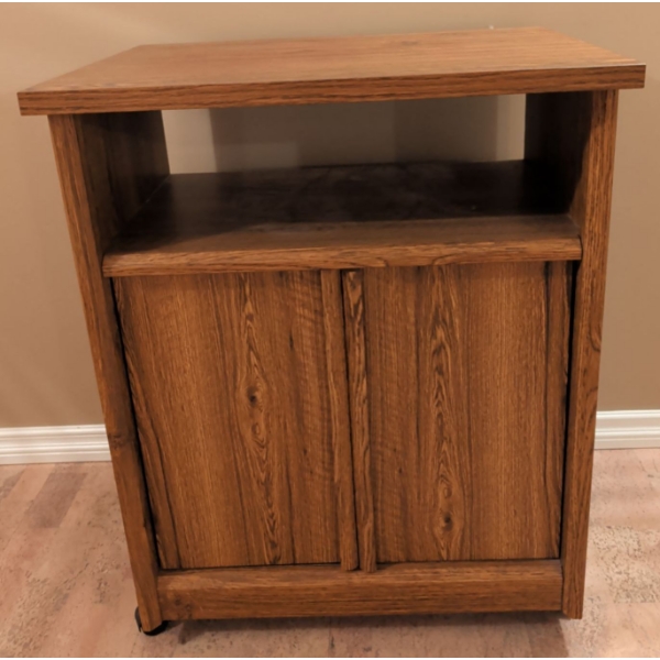 Vintage Microauve Cart w/ Double Doored Cabinet on Casters 24x16x26