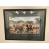 Image 1 : Framed Print of Elephants in a Savanna Setting