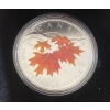 Image 2 : 2007 Silver Maple Leaf Coloured $5 Coin- Sugar Maple in Orange 99.9% Silver 31.39 Grams