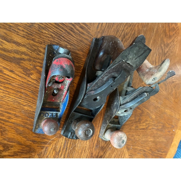 Three 3 antique wood planes