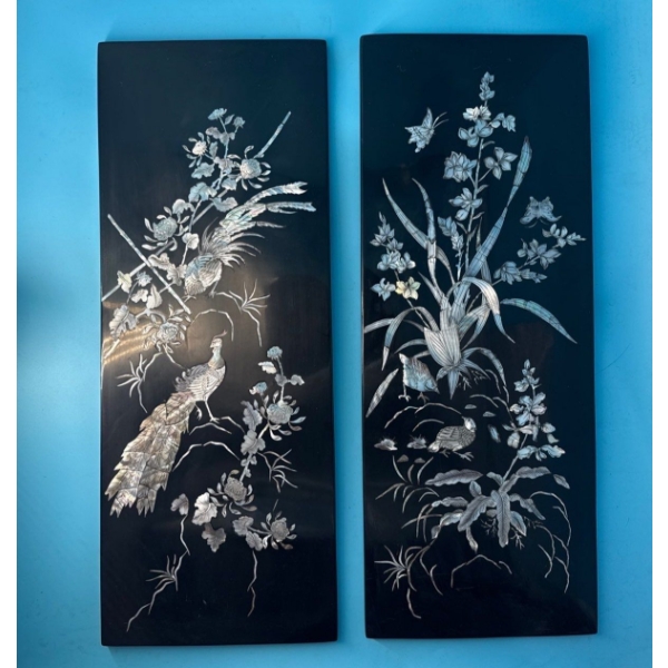 Oriental Pearlescent Wall Art (2)  - 20x8 Each 