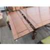 Image 9 : 1940s Hardwood Dining Table with Hand-Embroidered Cushions, Includes Extensions and Six Chairs