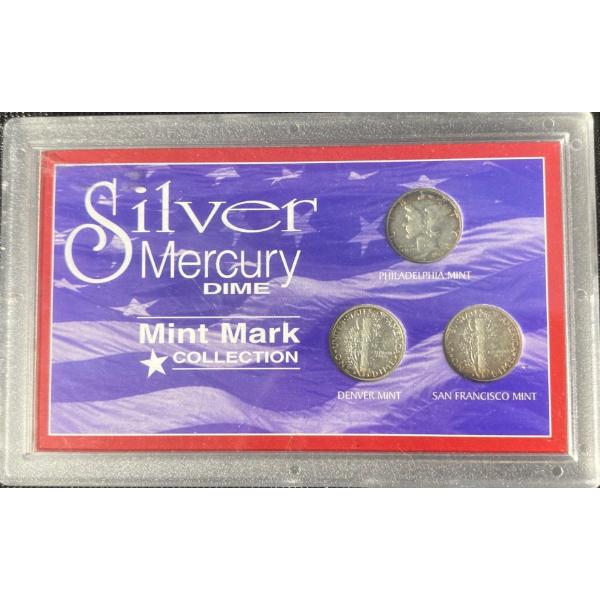 Silver Mercury Dime Mint Mark Collection