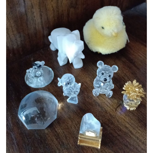 Little Miniature Crystal Trinkets  Pinapple, Teddy Bear, Chickadee, & More
