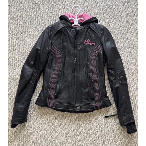Unworn Women's Harley Davidson Leather Jacket w/ Removable Sweater, Size Small 