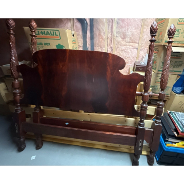 Vintage Cherry Oak 4 Post Bed Frame - Full Size 