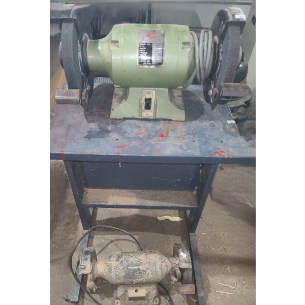 Double Grinding Machine Model SL-200, Includes Stand and Spare Machine as Shown
