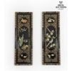 Image 2 : pair of vintage Chinese black lacquer wall panels with mother-of-pearl inlay. 