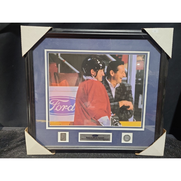 Limited Edition Photograph of Wayne Gretzky and His Father 2000, Framed Under Glass 18 X 20