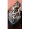 Image 3 : Cast Statue Reproduction of Rodin Man and Woman Embracing Marked Austin Prod 12 T