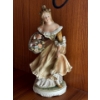 Image 1 : Lefton Fine China Victorian Lady w/ Floral Basket & Suggestive Ensemble 8T