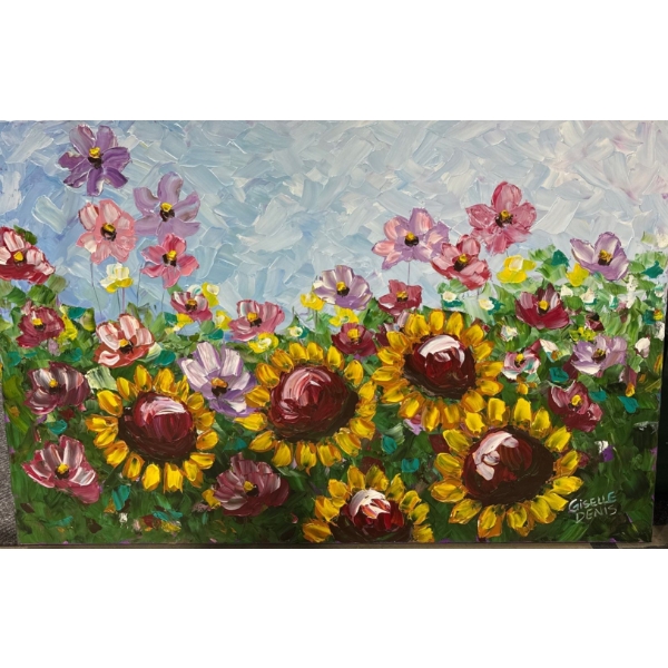 "Imagine All The People" Painting By Giselle Deni  Acrylic on Canvas 60x40"tall