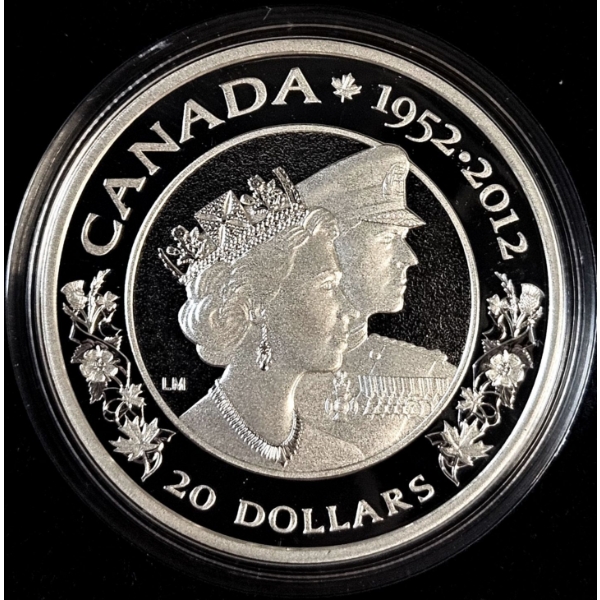 2012 $20 Queen's Diamond Jubilee (Double Effigy) - 99.9% Silver Coin - #2
