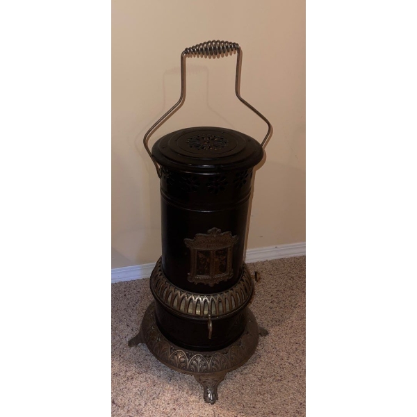 Bradley Hubbard Antique Style Smokeless Kerosene Heater-Decorative Metalware  32"tall