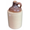Image 2 : Stoneware Three Gallon Crock and Glazed Whiskey Jug