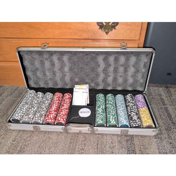 NEW Complete Poker Set In Hard Shell Case