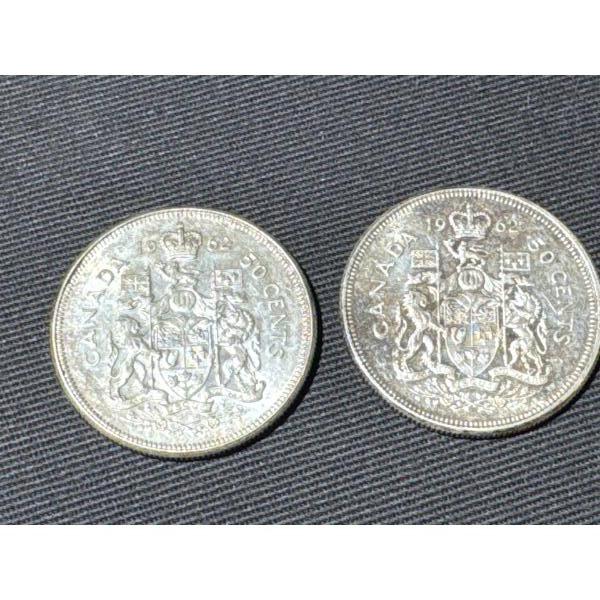 1962 Canadian Silver Half Dollars