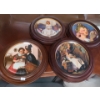 Image 1 : Edwin M Knowles Numbered Collectible Rockwell Plates Framed in Wood (Pictures Show 's) 11 Diameter