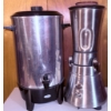 Image 2 : Stainless Steel Coffee Urn, Blender, and Wooden Storage Box Set