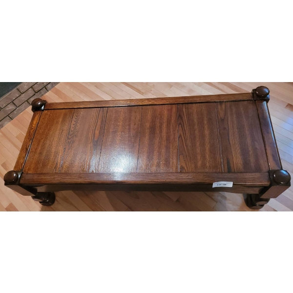 Rectangular Wooden Coffee Table with Turned Legs