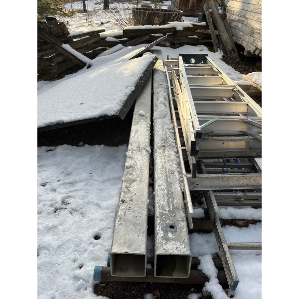  6x6 7 Feet Long square heavy gage steel posts .