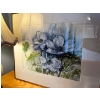Image 1 :  Framed “Blue Flowers” in Watercolour E.Campbell 1987 artist from Sherwood Park with Pink porcelain 
