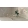 Image 4 : Vintage Art Glass - Hand Blown Swans 7L - Oil Lamps