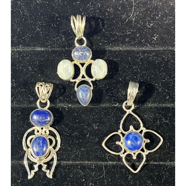 Collection of Blue & White Stone Pendants