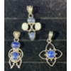 Image 1 : Collection of Blue & White Stone Pendants