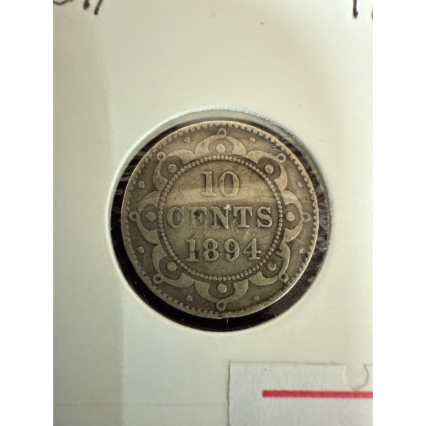 1894 10 Cents Newfoundland Coin