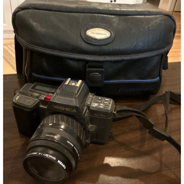 Yashica Vintage Camera w/ Case and Tiffen 52mm SKY 1-A Lens 