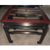 Image 4 : Circa 1980's Solid Wood Living Room Set- Beveled Glass Tops  36x36x16"tall