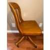 Image 2 : Antique Tiger Oak Swivel Desk Chair On Casters 28'Tall