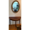 Image 1 : Vintage Side Table (31L, 28T) w/ Gold Trimmed Mirror 