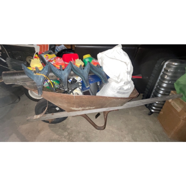 Wheelbarrow Full Of Gardening & Lawn Care & Decor