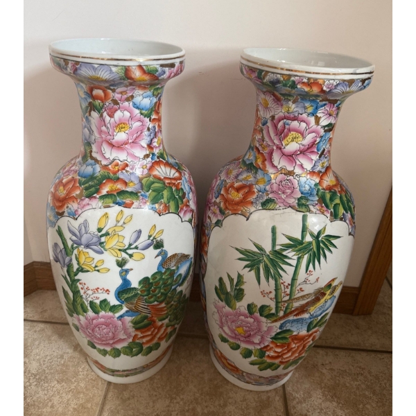 Giant Hand Painted Porcelain Decorative Asian Art Vases 25T