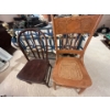 Image 1 : two antique chairs and one leather office chair