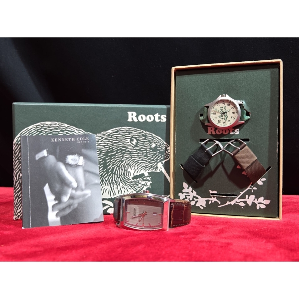 Mens Kenneth Cole Quartz Movement with Paper and Roots Quartz Movement with Extra 2 Straps   